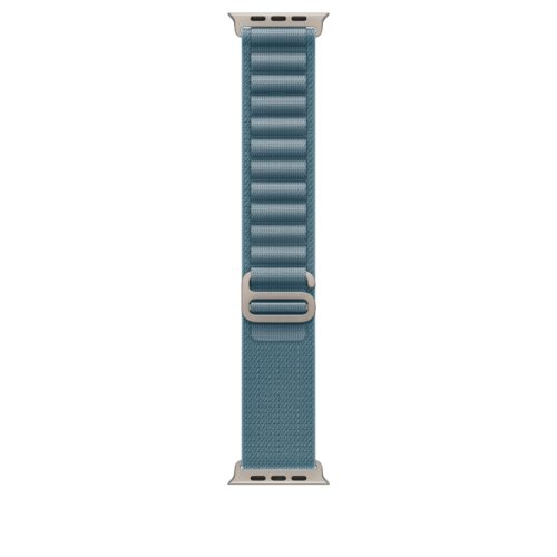 Řemínek pro Apple Watch 44/45/46/49 mm Apple světle modrý Alpský tah - střední - provedení z přírodního titanu