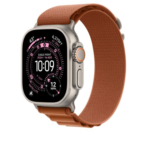 Řemínek pro Apple Watch 44/45/46/49 mm Apple terakotový Alpský tah - malý - provedení z přírodního titanu - Obrázek 2
