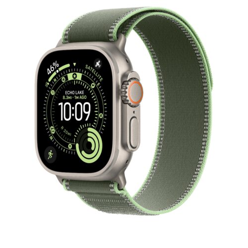 Řemínek pro Apple Watch 44/45/46/49 mm Apple zelený/neonový Trailový tah - M/L - provedení z přírodního titanu - Obrázek 2