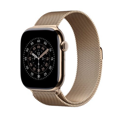 Řemínek pro Apple Watch 44/45/46/49 mm Apple zlatý milánský tah - S/M - Obrázek 2