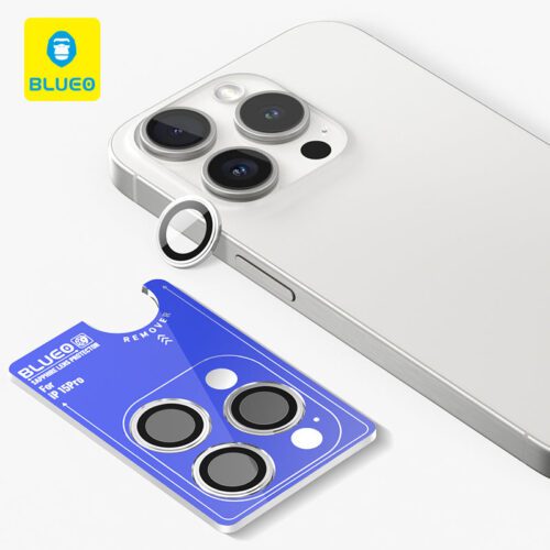 Safírové sklo na čočky pro iPhone 16 Pro Max Blueo - stříbrné - Obrázek 2