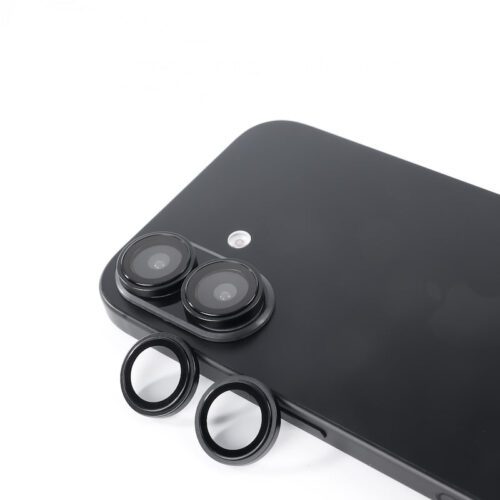 Safírové sklo na čočky pro iPhone 16/16 Plus Mobile Origin - černé - Obrázek 2