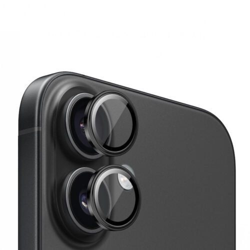 Safírové sklo na čočky pro iPhone 16/16 Plus Mobile Origin - černé