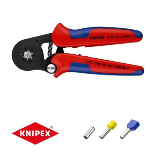 Samonastavitelné kleště 180 mm KNIPEX 97 53 14 - pro lisování kabelových koncovek. Chromováno