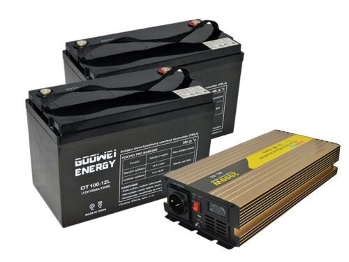 Set trakční baterie 2x GOOWEI ENERGY OTL100-12 (100Ah) + měnič ROGERELE REP2000-24 (2000W)
