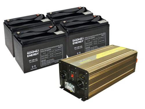 Set trakční baterie 4x GOOWEI ENERGY OTL100-12 (100Ah) + měnič ROGERELE REP5000-48 (5000W)