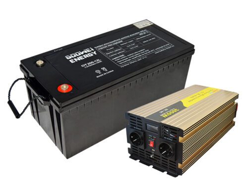 Set trakční baterie GOOWEI ENERGY OTL200-12 (200Ah) + měnič ROGERELE REP3000-12 (3000W)