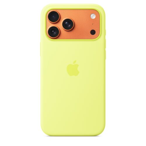 Silikonový kryt na iPhone 17 Pro Max Apple s MagSafe - neonově žlutý