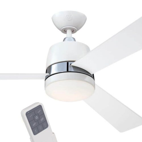 Stropní ventilátor se světlem a dálkovým ovládáním Westinghouse TRISTAN 73038 v bílé barvě