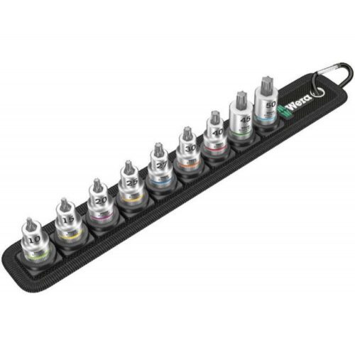 Wera 003972 Zástrčné hlavice Torx Zyklop 3/8" Belt B 3 TORX HF s přidržovací funkcí (Sada 9 dílů) 05003972001