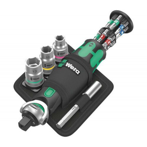 Wera 004281 Kompaktní ráčna 8009 Zyklop Pocket Set 2 s bity a hlavicemi (Sada 18 dílů) 05004281001