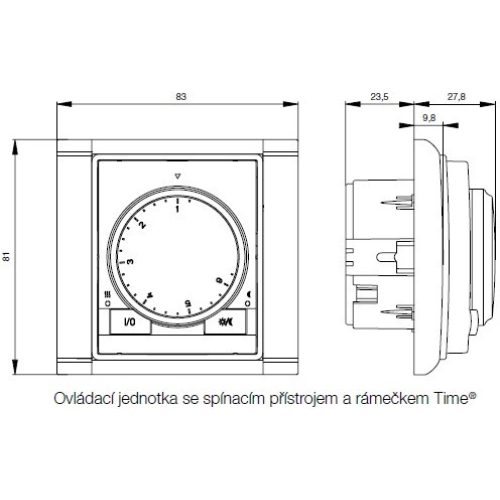 Time Arbo termostat otočný 3292E-A10101 08 titanová