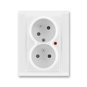 ABB Time dvojzásuvka bílá/bílá 5593F-C02357 03 s přepěťovou ochranou