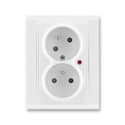 ABB Time dvojzásuvka bílá/bílá 5593F-C02357 03 s přepěťovou ochranou