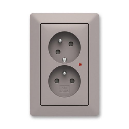 ABB Zoni dvojzásuvka greige/bílé okraje 5593T-C02357 144 s přepěťovou ochranou (2CHT922357C4144)