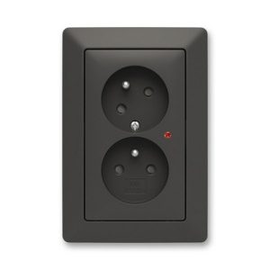 ABB Zoni dvojzásuvka matná černá 5593T-C02357 237 s přepěťovou ochranou (2CHT922357C4237)