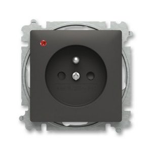 ABB Zoni zásuvka matná černá 6699T-A06657 237 s přepěťovou ochranou (2CHT966657A4237)