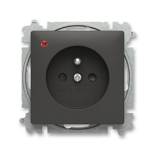 ABB Zoni zásuvka matná černá 6699T-A06657 237 s přepěťovou ochranou (2CHT966657A4237)