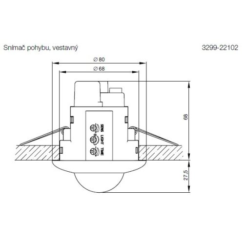 ABB pohybové čidlo 3299-22102 vestavné bílá - Obrázek 2