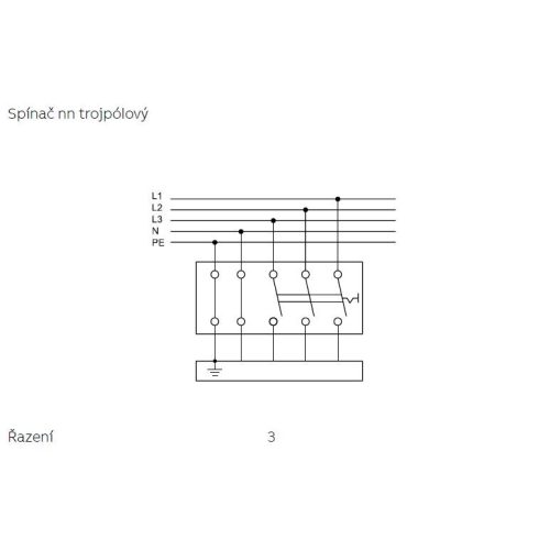 ABB spínač trojpólový stiskací nástěnný 25A 400V IP55 35363-81 černá - Obrázek 2