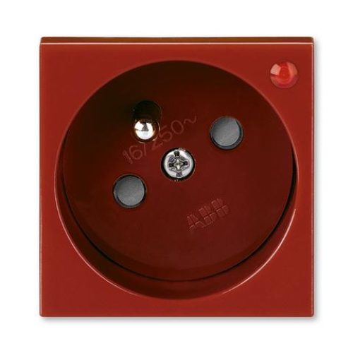 ABB zásuvka 45x45 karmínová 5595N-C02357 R1 s přepěťovou ochranou