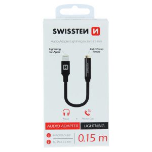 AUDIO ADAPTÉR SWISSTEN TEXTILE LIGHTNING /JACK(samice) 0