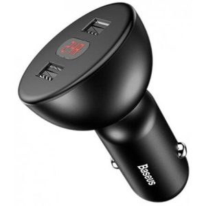 Adaptér do auta Baseus 360° Dual Digital display