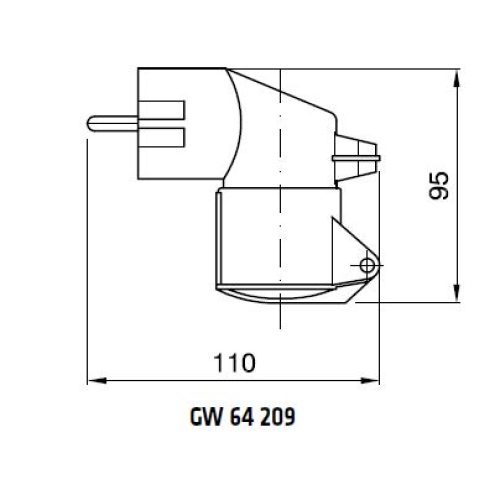 Adaptér domovní vidlice / CEE zásuvka GEWISS GW64209 230V/16A IP44 - Obrázek 2