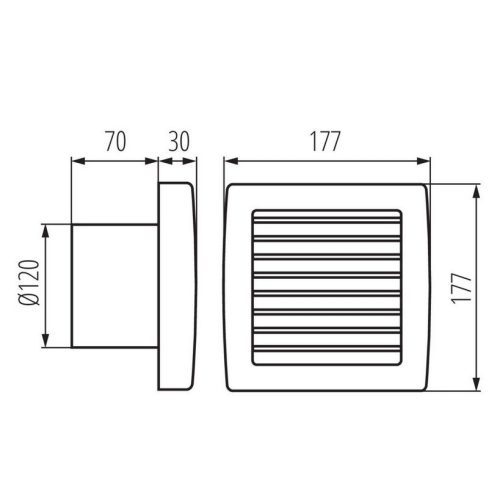 Axiální koupelnový ventilátor Kanlux TWISTER AOL120B 70956 s automatickou žaluzií - Obrázek 2