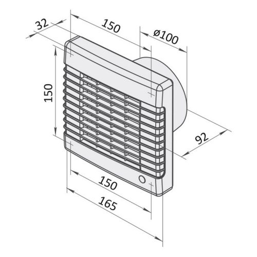 Axiální koupelnový ventilátor s automatickou žaluzií VENTS 100MAL 1009012 - Obrázek 2