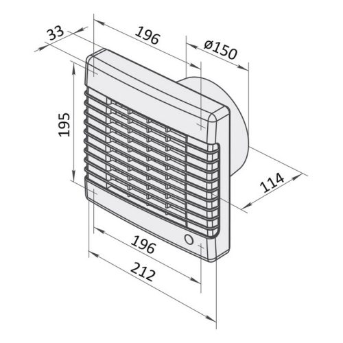 Axiální koupelnový ventilátor s automatickou žaluzií VENTS 150 MAL 1009312 - Obrázek 2