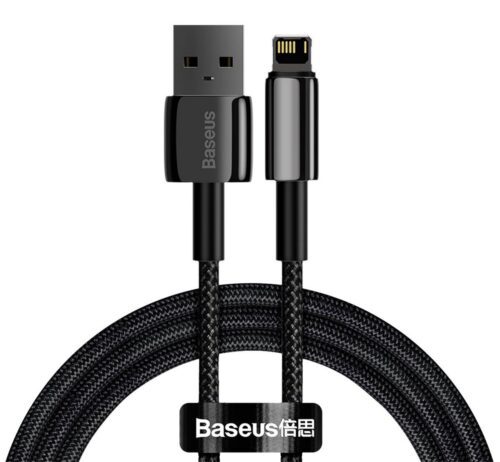 Baseus CALWJ-01 Tungsten Gold Kabel Lightning 2.4A 1m Black CALWJ-01