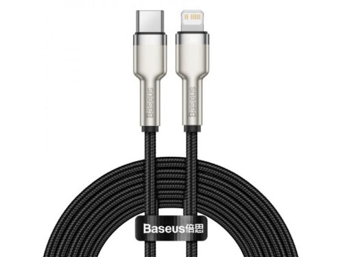 Baseus Cafule Metal Series Datový Kabel USB-C - Lightning 20W 2m Black CATLJK-B01
