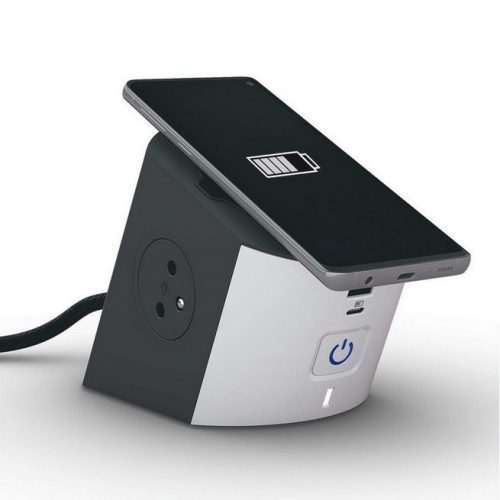 Bezdrátová nabíječka USB A+C 2x2P+T Legrand 49412 bílá/tmavě šedá - Obrázek 2