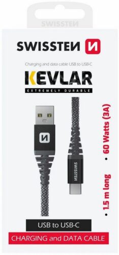 DATOVÝ KABEL SWISSTEN KEVLAR USB / USB-C 1