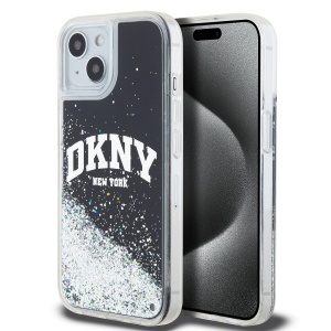 DKNY Liquid Glitter Arch Logo Zadní Kryt pro iPhone 11 Black DKHCN61LBNAEK