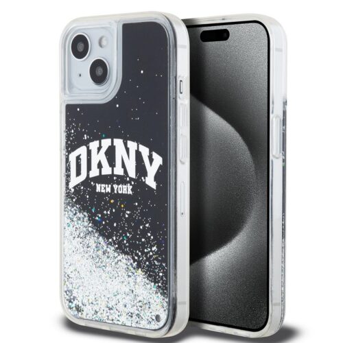 DKNY Liquid Glitter Arch Logo Zadní Kryt pro iPhone 11 Black DKHCN61LBNAEK