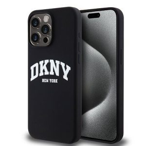 DKNY Liquid Silicone Arch Logo MagSafe Zadní Kryt pro iPhone 12/12 Pro Black DKHMP12MSNYACH
