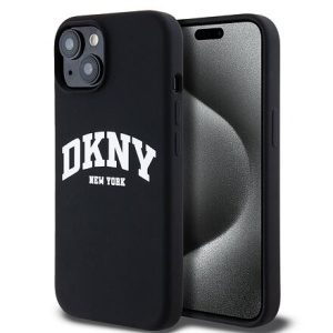 DKNY Liquid Silicone Arch Logo MagSafe Zadní Kryt pro iPhone 15 Black DKHMP15SSNYACH