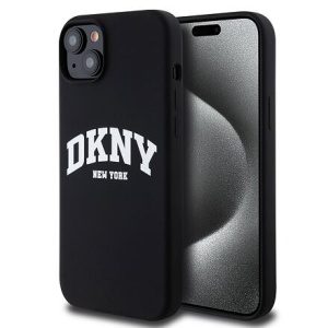 DKNY Liquid Silicone Arch Logo MagSafe Zadní Kryt pro iPhone 15 Plus Black DKHMP15MSNYACH