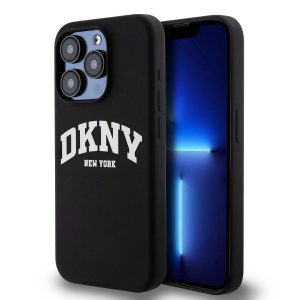 DKNY Liquid Silicone Arch Logo MagSafe Zadní Kryt pro iPhone 15 Pro Black DKHMP15LSNYACH