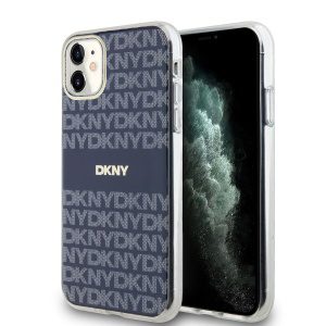 DKNY PC/TPU Repeat Pattern Tonal Stripe Magsafe Zadní Kryt pro iPhone 11 Blue DKHMN61HRHSEB