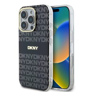 DKNY PC/TPU Repeat Pattern Tonal Stripe Magsafe Zadní Kryt pro iPhone 16 Pro Max Black DKHMP16XHRHSEK