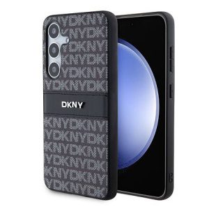 DKNY PC/TPU Repeat Pattern Tonal Stripe Zadní Kryt pro Samsung S24 Black DKHCS24SPRTHSLK