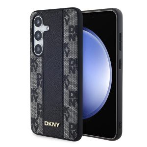 DKNY PU Leather Checkered Pattern Magsafe Zadní Kryt pro Samsung Galaxy S24 Black DKHMS24SPCPVSLK