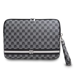 DKNY PU Leather Checkered Pattern and Stripe Obal na Notebook 13/14" Black DKCS14PVSHLK