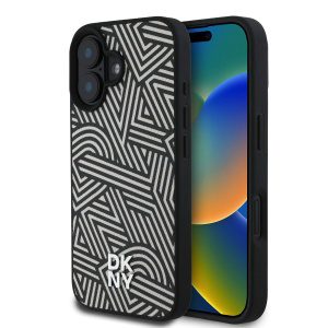 DKNY PU Leather Crosswalk Pattern Magsafe Zadní Kryt pro iPhone 16 Ivory DKHMP16SPGCWPKE