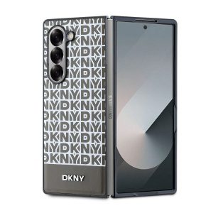 DKNY PU Leather Repeat Pattern Bottom Stripe MagSafe Zadní Kryt pro Samsung Galaxy Z Fold 6 Brown DKHMZFD6PSOSPW