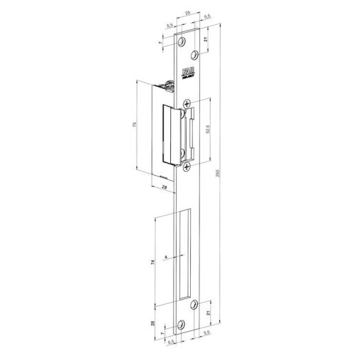 Elektrický zámek dveří FAB BEFO PROFI 1221 8-16V AC/DC cívka R11 - Obrázek 2
