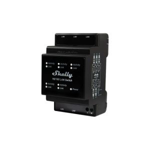 Ethernetový přepínač na DIN lištu Shelly LAN Switch 5xRJ45 110-230V
